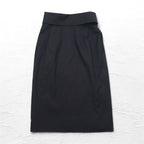 Christian Dior High Waist Wrap Skirt M Black Cotton Asymmetrical 252CKP12