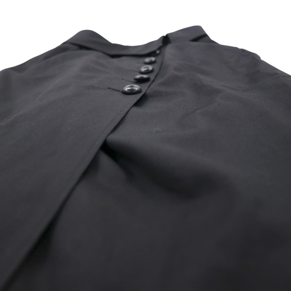 Christian Dior High Waist Wrap Skirt M Black Cotton Asymmetrical 252CKP12