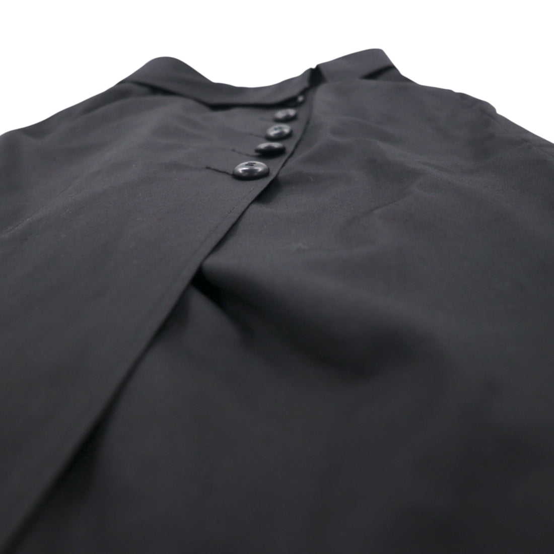 Christian Dior High Waist Wrap Skirt M Black Cotton Asymmetrical 252CKP12