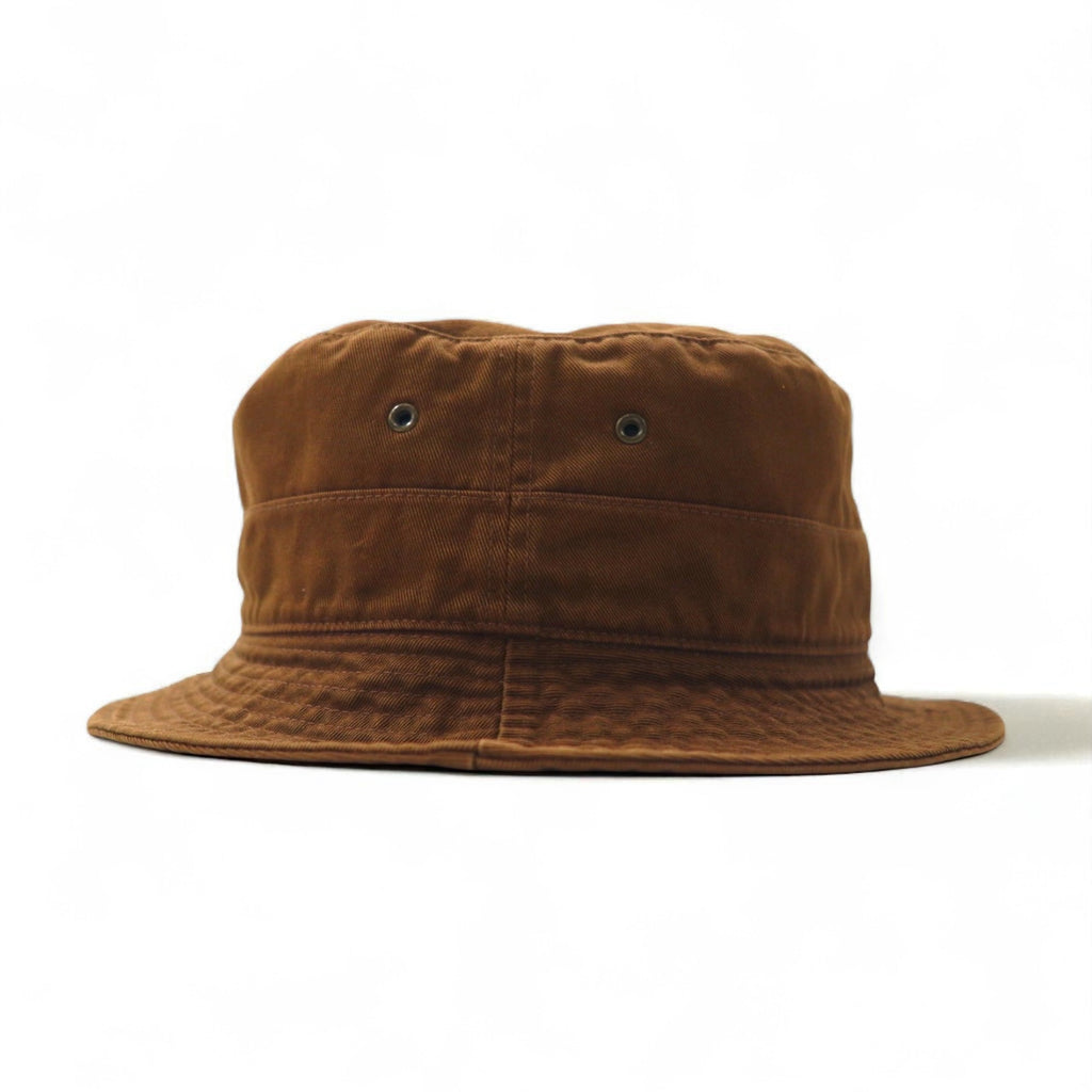 Polo by Ralph Lauren 90s Bucket Hat, Medium, Brown Cotton with Small Pony Embroidery
