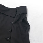 Christian Dior High Waist Wrap Skirt M Black Cotton Asymmetrical 252CKP12