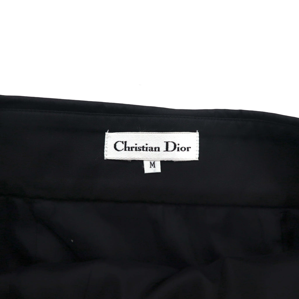 Christian Dior High Waist Wrap Skirt M Black Cotton Asymmetrical 252CKP12