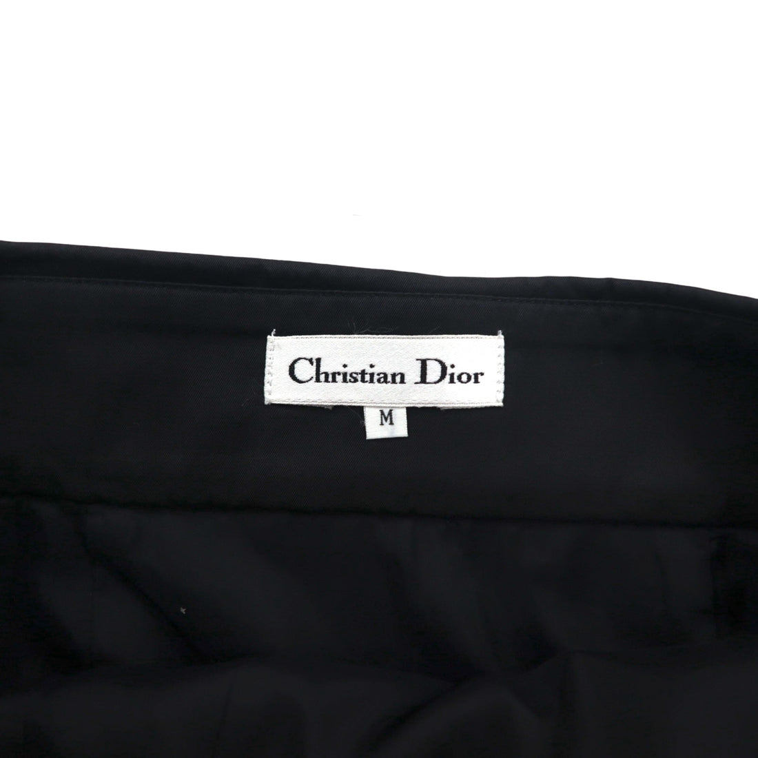 Christian Dior High Waist Wrap Skirt M Black Cotton Asymmetrical 252CKP12