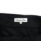 Christian Dior High Waist Wrap Skirt M Black Cotton Asymmetrical 252CKP12