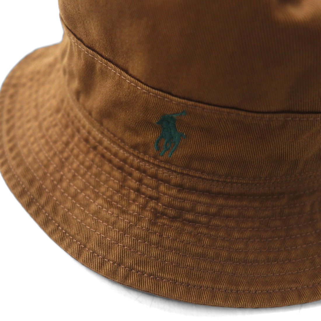 Polo by Ralph Lauren 90s Bucket Hat, Medium, Brown Cotton with Small Pony Embroidery
