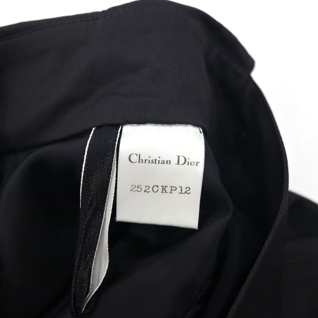 Christian Dior High Waist Wrap Skirt M Black Cotton Asymmetrical 252CKP12