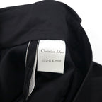 Christian Dior High Waist Wrap Skirt M Black Cotton Asymmetrical 252CKP12