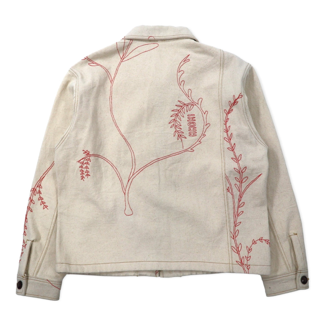 KHOKI Suzani Embroidered College Jacket 2 Ivory Cotton Natural Suzani Collage Jacket 22aw-jk-01 Made in Japan