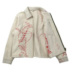 KHOKI Suzani Embroidered College Jacket 2 Ivory Cotton Natural Suzani Collage Jacket 22aw-jk-01 Made in Japan