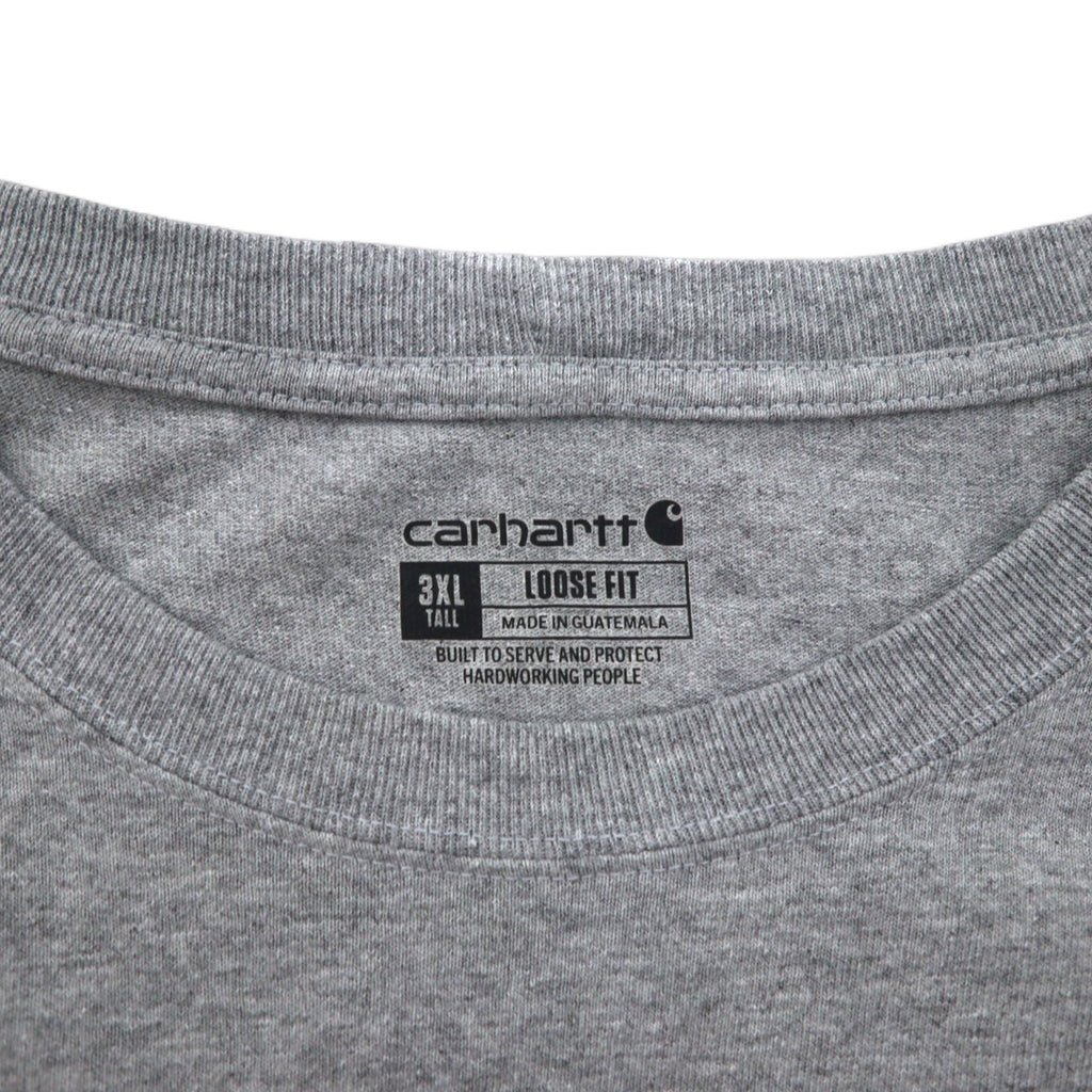 Carhartt ルーズフィット ロングスリーブ ポケット Tシャツ ロンT 3XL グレー LOOSE FIT HEAVYWEIGHT LONG-SLEEVE POCKET T-SHIRT K126