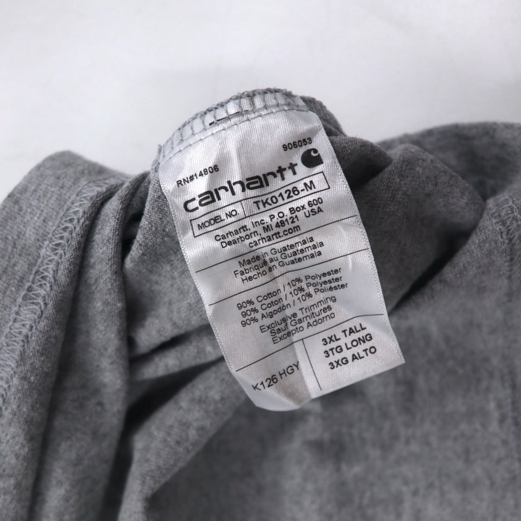 Carhartt ルーズフィット ロングスリーブ ポケット Tシャツ ロンT 3XL グレー LOOSE FIT HEAVYWEIGHT LONG-SLEEVE POCKET T-SHIRT K126