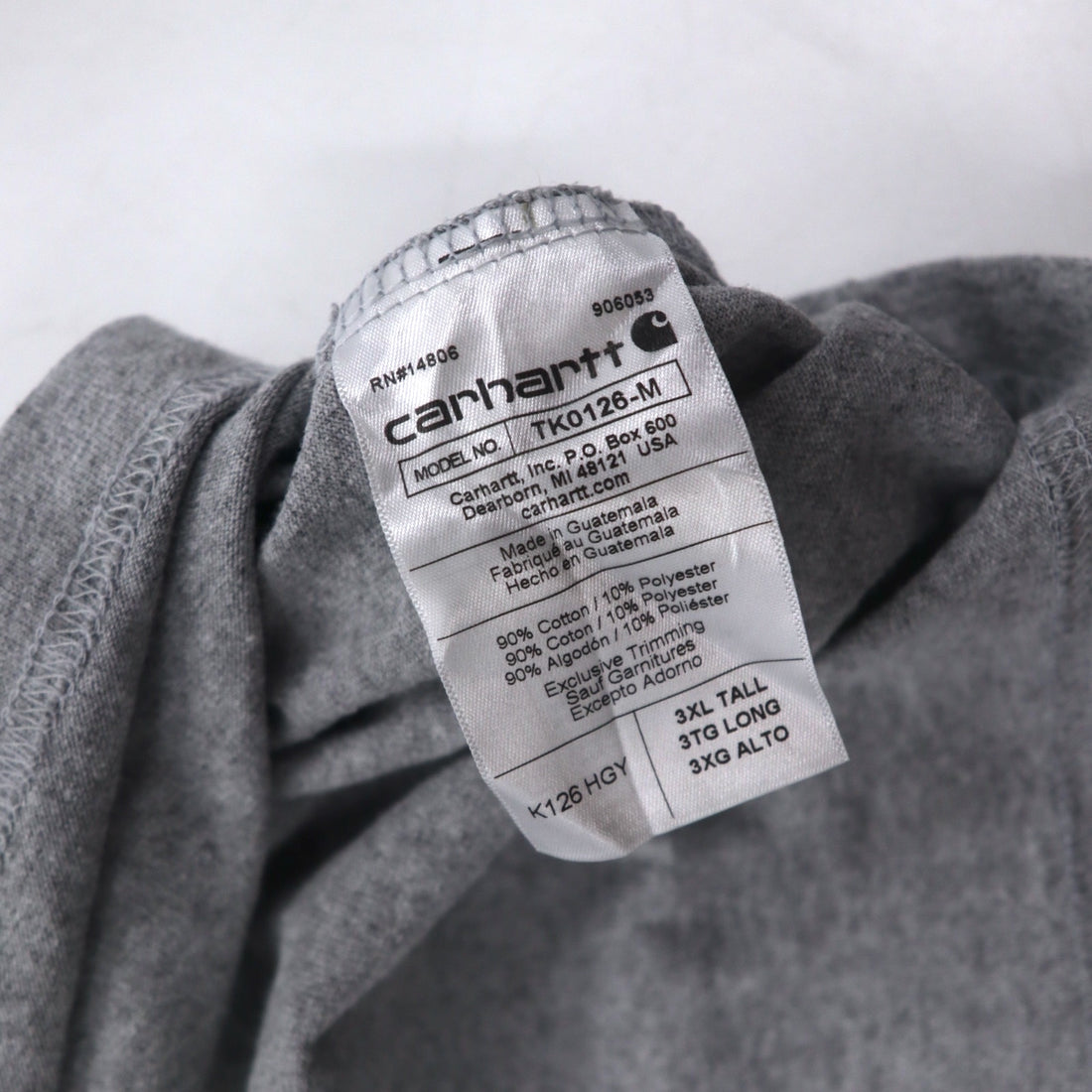 Carhartt ルーズフィット ロングスリーブ ポケット Tシャツ ロンT 3XL グレー LOOSE FIT HEAVYWEIGHT LONG-SLEEVE POCKET T-SHIRT K126