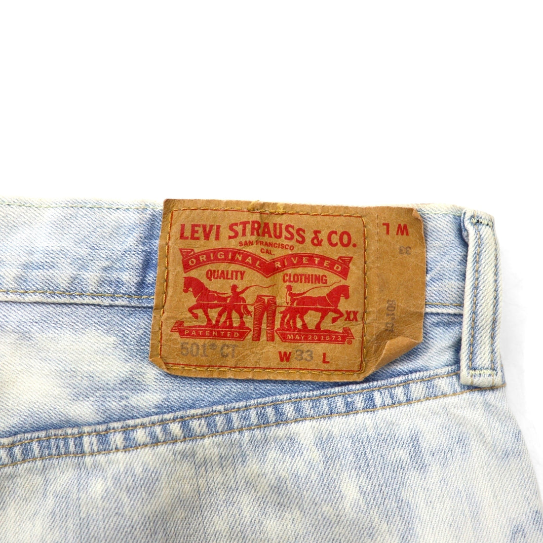 Levi's 501 Chemical Wash Cut-Off Short Denim Pants, Size L, Blue Cotton, Button Fly