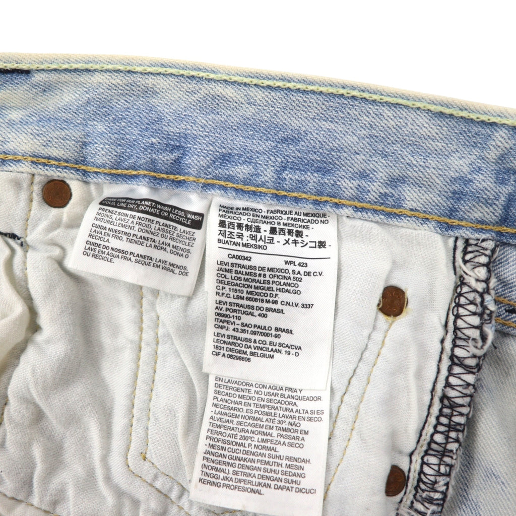 Levi's 501 Chemical Wash Cut-Off Short Denim Pants, Size L, Blue Cotton, Button Fly