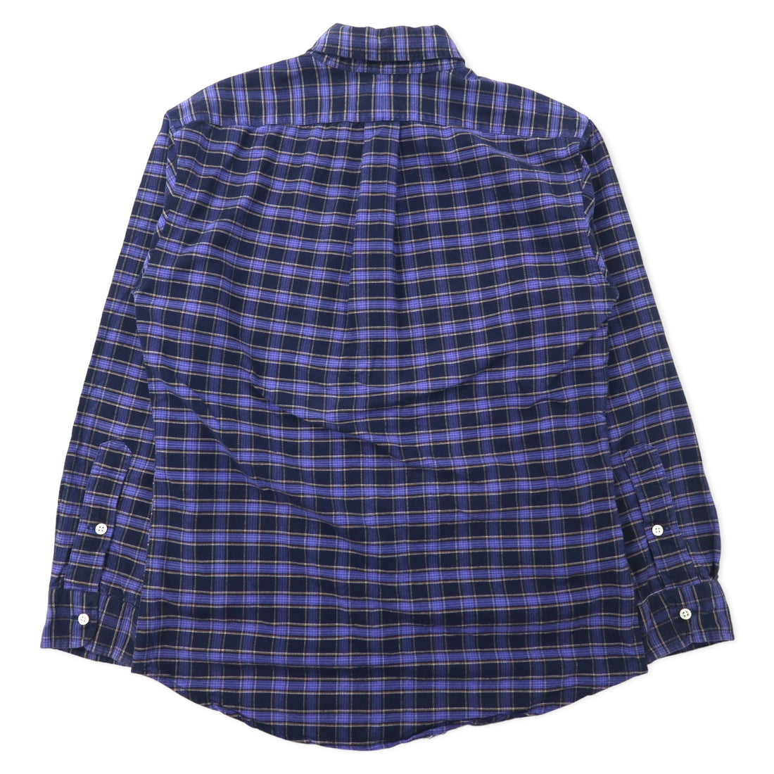 Ralph Lauren Button Down Shirt M Navy Check Cotton BIG SHIRT Small Pony Embroidery