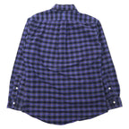 Ralph Lauren Button Down Shirt M Navy Check Cotton BIG SHIRT Small Pony Embroidery