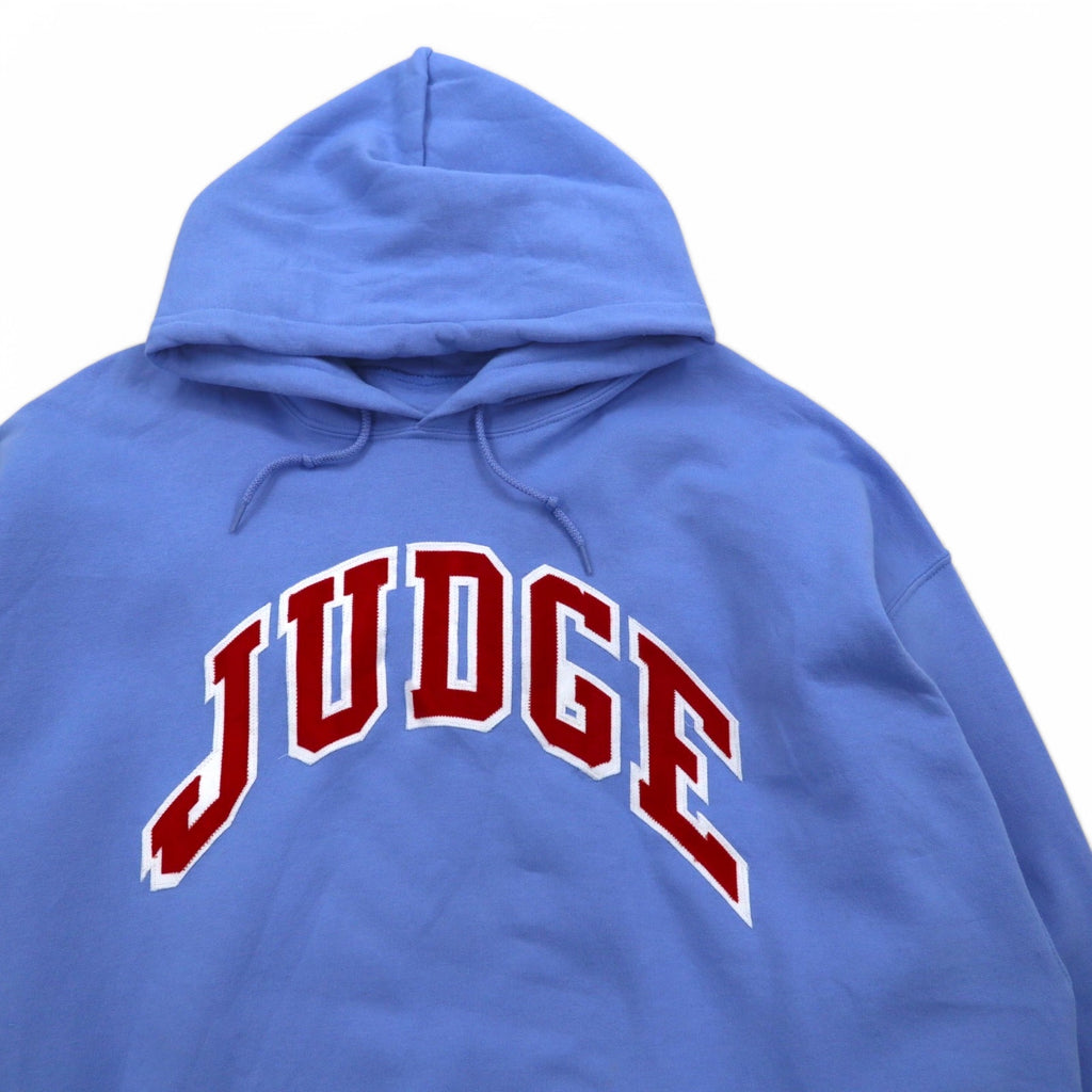 GILDAN College Pullover Hoodie 2XL Blue Dry Blend Fleece Lined JUGDE Arch Logo Made in Honduras