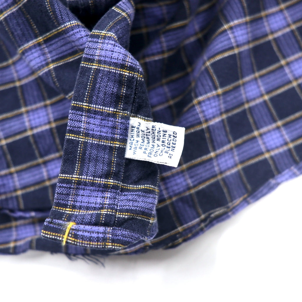 Ralph Lauren Button Down Shirt M Navy Check Cotton BIG SHIRT Small Pony Embroidery