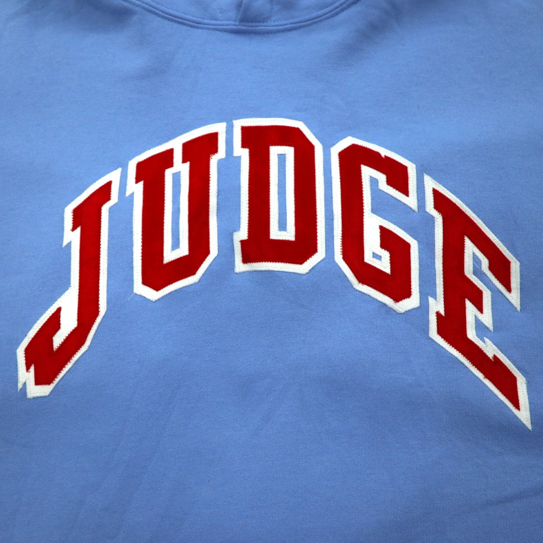GILDAN College Pullover Hoodie 2XL Blue Dry Blend Fleece Lined JUGDE Arch Logo Made in Honduras