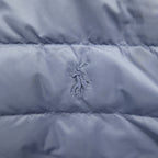 Polo Ralph Lauren Performance Quilted Down Jacket, Size M, Navy, Nylon Paneling, Ribbed Lines