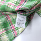RALPH LAUREN Flannel Western Shirt 7 Green Check Cotton Snap Button