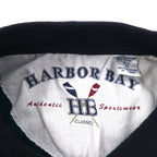 90s HARBOR BAY Multi-Stripe Polo Shirt 4XL BIG Navy Cotton Big Size