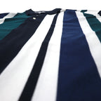90s HARBOR BAY Multi-Stripe Polo Shirt 4XL BIG Navy Cotton Big Size