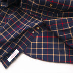 Brooks Brothers 346 Button-Down Shirt, Large, Navy, Check, Cotton, Big Size, Non-Iron
