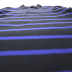 POLO GOLF RALPH LAUREN 90s Striped Polo Shirt, Size M, Black/Blue, Cotton, Pique, Small Pony Embroidery