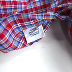 RALPH LAUREN Button-down shirt L Blue Red Check Cotton Small pony embroidery
