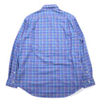 POLO RALPH LAUREN Wide Collar Dress Shirt L Blue Check Cotton