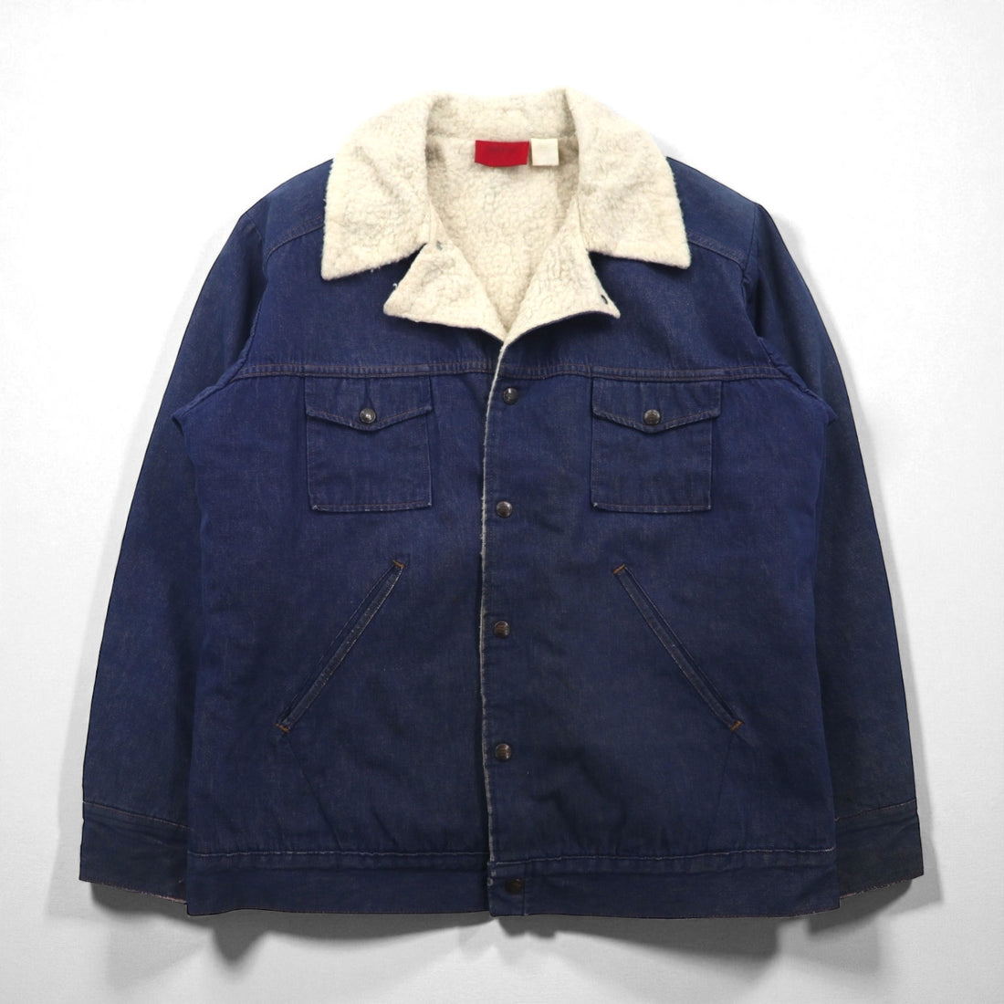 Dickies 80s Vintage Lunch Coat with Fleece Lining, Denim Jacket, XL, Indigo