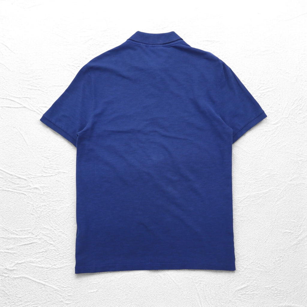 LACOSTE スリムフィット ポロシャツ L ブルー 鹿の子 SLIM FIT ワンポイントロゴ FA10269 ペルー製