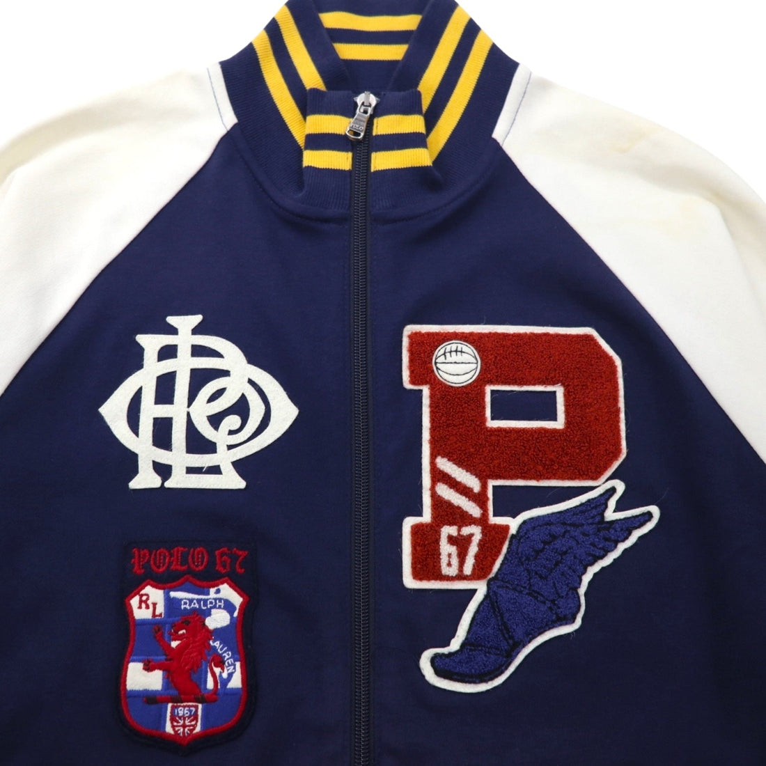 POLO RALPH LAUREN Wingfoot P Patch Track Jacket, Size M, Navy, Cotton