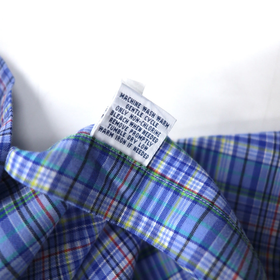 POLO RALPH LAUREN Wide Collar Dress Shirt L Blue Check Cotton