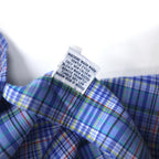 POLO RALPH LAUREN Wide Collar Dress Shirt L Blue Check Cotton