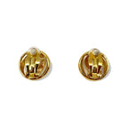 NINA RICCI Retro Earrings Gold Round Wave Vintage