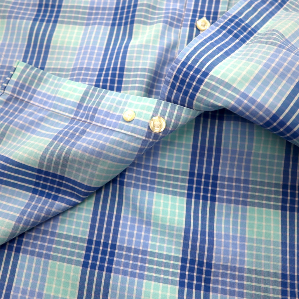 Brooks Brothers REGENT Button-down Shirt L Blue Check Cotton Non-Iron
