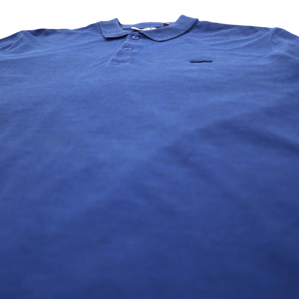 LACOSTE スリムフィット ポロシャツ L ブルー 鹿の子 SLIM FIT ワンポイントロゴ FA10269 ペルー製