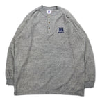 NFL ヘンリーネック ロングスリーブ Tシャツ ロンT L グレー コットン NY GIANTS