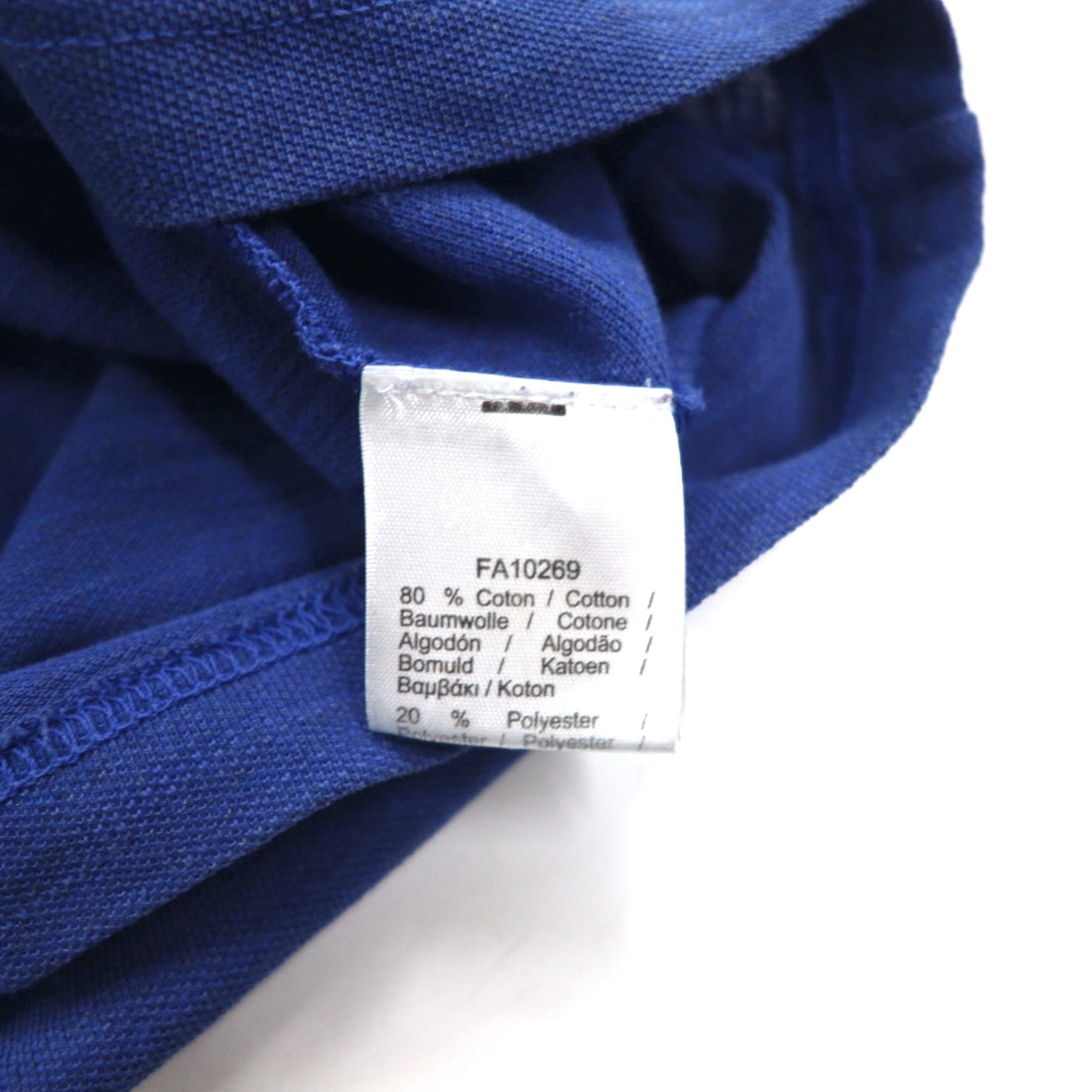 LACOSTE スリムフィット ポロシャツ L ブルー 鹿の子 SLIM FIT ワンポイントロゴ FA10269 ペルー製