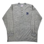 NFL ヘンリーネック ロングスリーブ Tシャツ ロンT L グレー コットン NY GIANTS