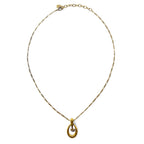 NINA RICCI Figaro Chain Necklace Gold Oval Logo Motif Vintage