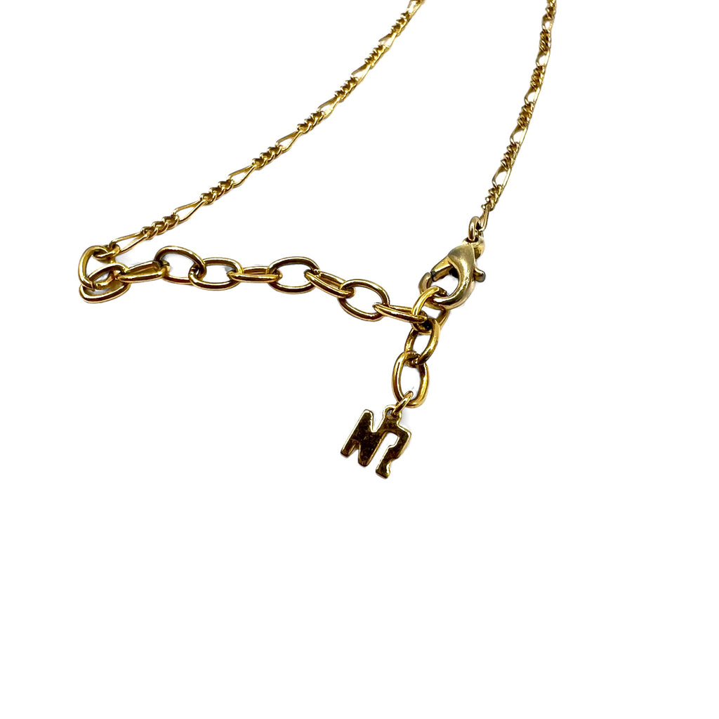 NINA RICCI Figaro Chain Necklace Gold Oval Logo Motif Vintage