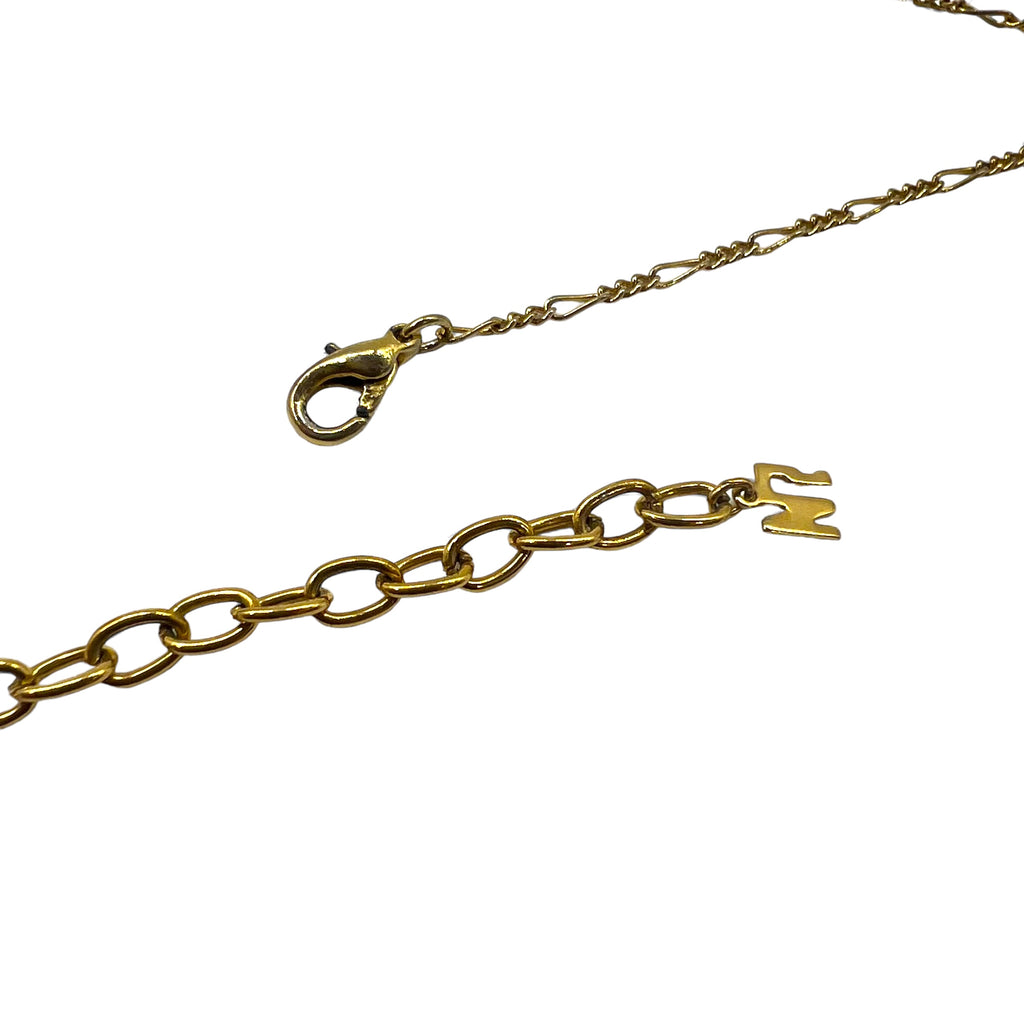 NINA RICCI Figaro Chain Necklace Gold Oval Logo Motif Vintage