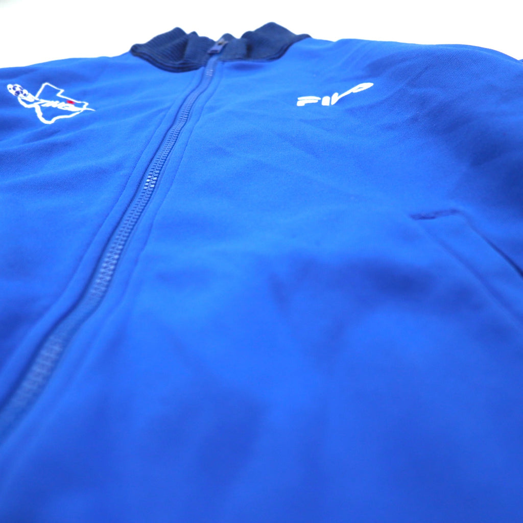 FILA 90s Ribbed Collar High Neck Track Jacket Jersey L Blue Polyester