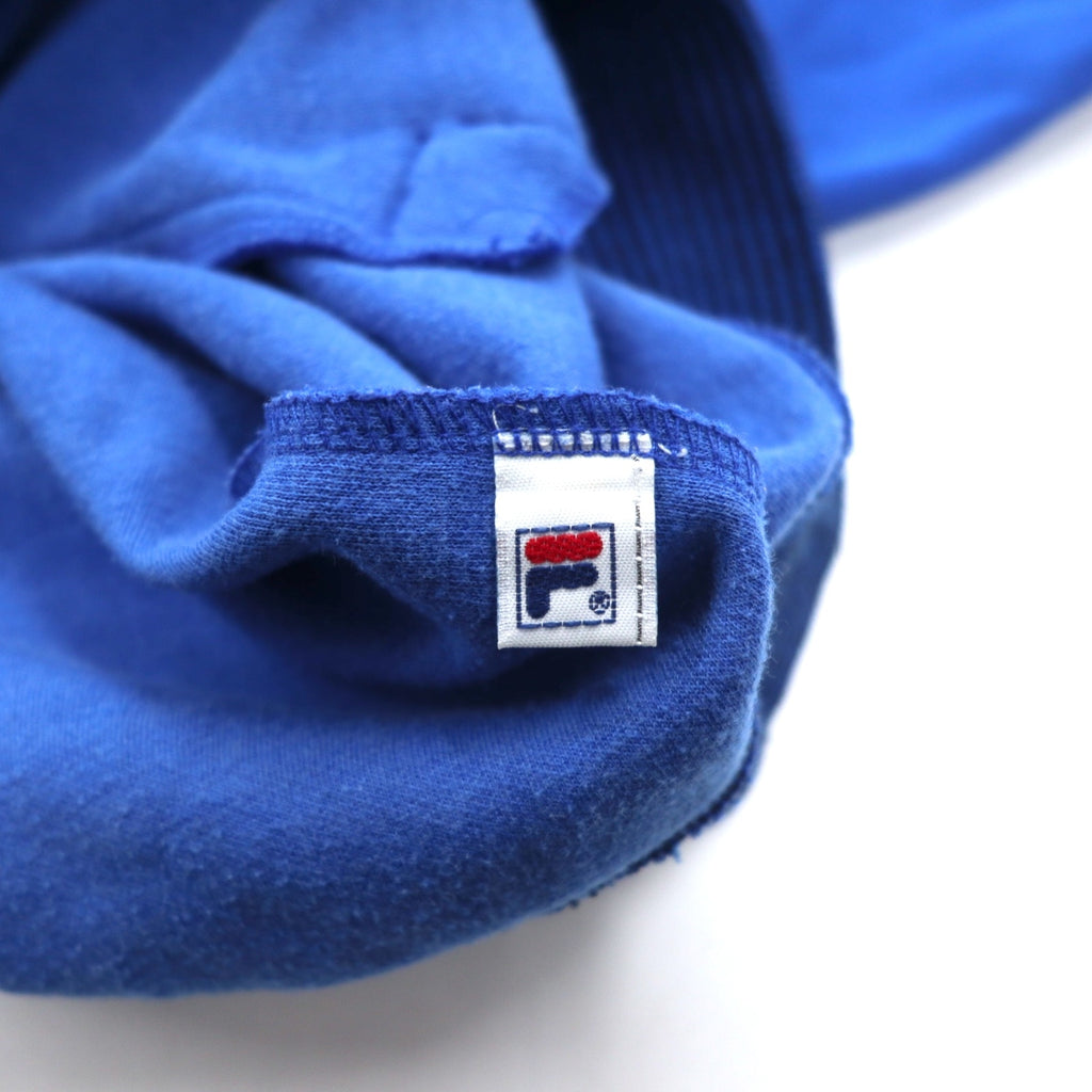 FILA 90s Ribbed Collar High Neck Track Jacket Jersey L Blue Polyester
