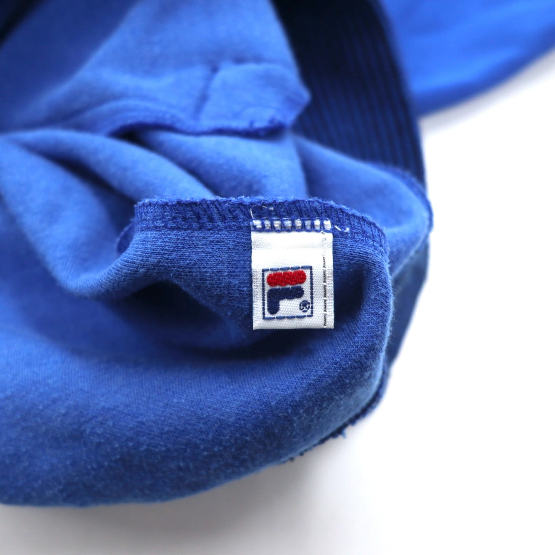 FILA 90s Ribbed Collar High Neck Track Jacket Jersey L Blue Polyester