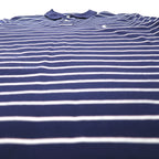POLO RALPH LAUREN Custom Slim Fit Stretch Mesh Polo Shirt, Size XL, Navy, Striped Cotton, Pique, Small Pony Embroidery