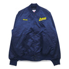 Vintage 90s Made in USA Varsity Jacket GAME Sportswear スタジャン M ネイビー キルティングライナー US企業 刺繍